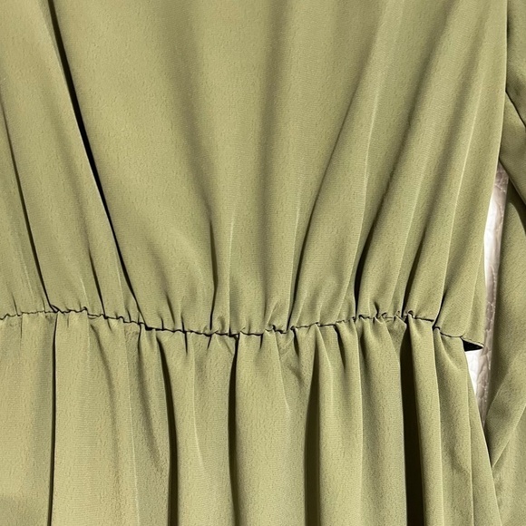 TOPSHOP Womens Mini Dress, Olive Green with Tie Front Size 6-#314 - Picture 11 of 14